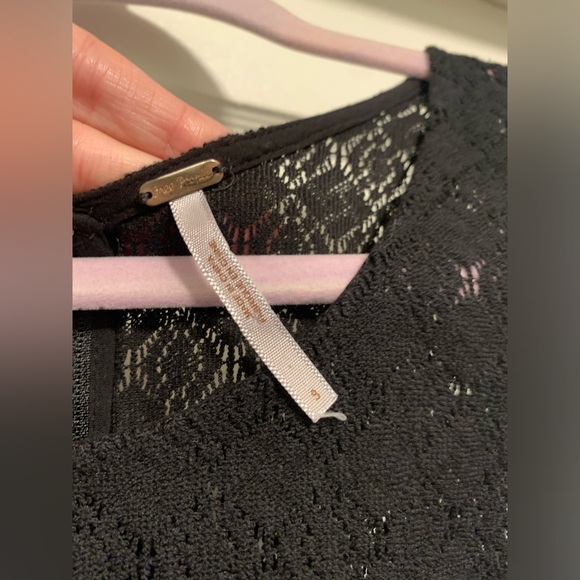 Free People Black Skater Floral Knit/Crochet Dress - Picture 4 of 6